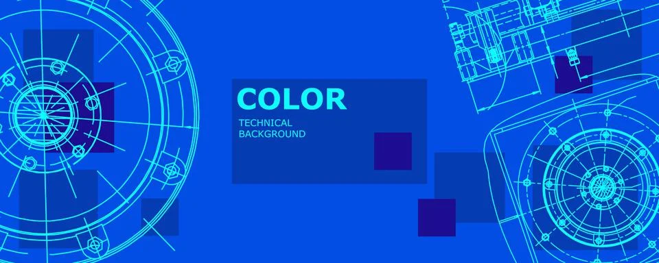 Mechanical engineering drawing. Abstract drawing Stock Illustration