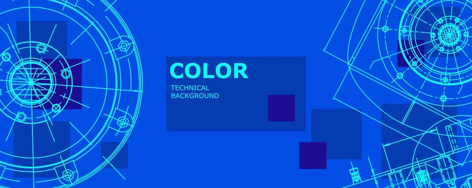 Mechanical engineering drawing. Abstract drawing Stock Illustration