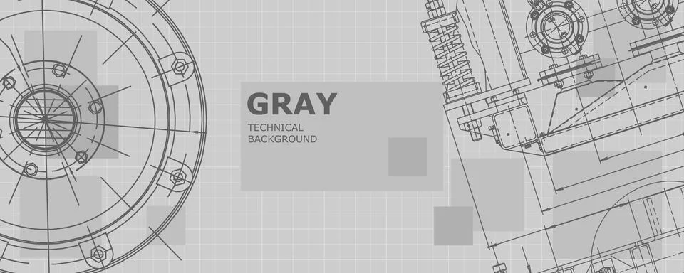 Mechanical engineering drawing. Abstract drawing Stock Illustration