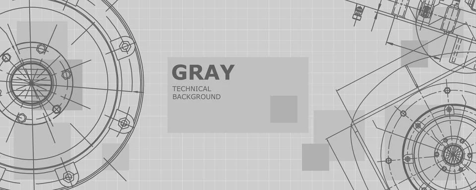 Mechanical engineering drawing. Abstract drawing Stock Illustration
