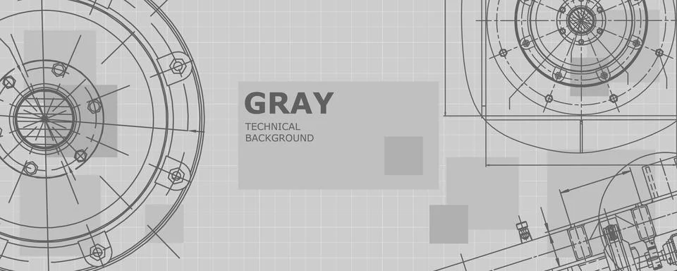 Mechanical engineering drawing. Abstract drawing Stock Illustration