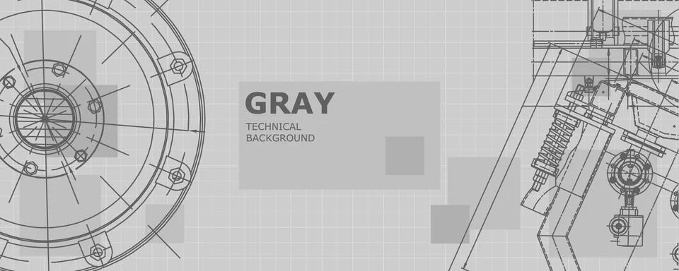 Mechanical engineering drawing. Abstract drawing Stock Illustration