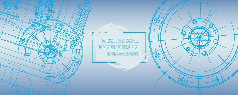 Mechanical engineering drawing. Abstract drawing Illustrazione stock