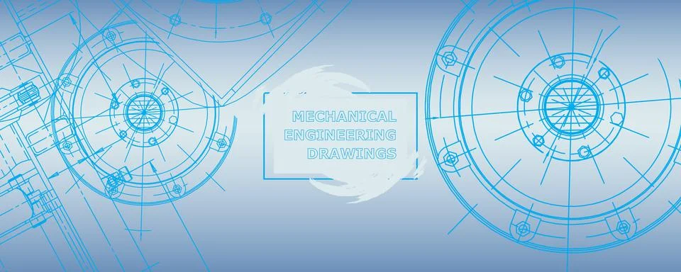 Mechanical engineering drawing. Abstract drawing Illustrazione stock
