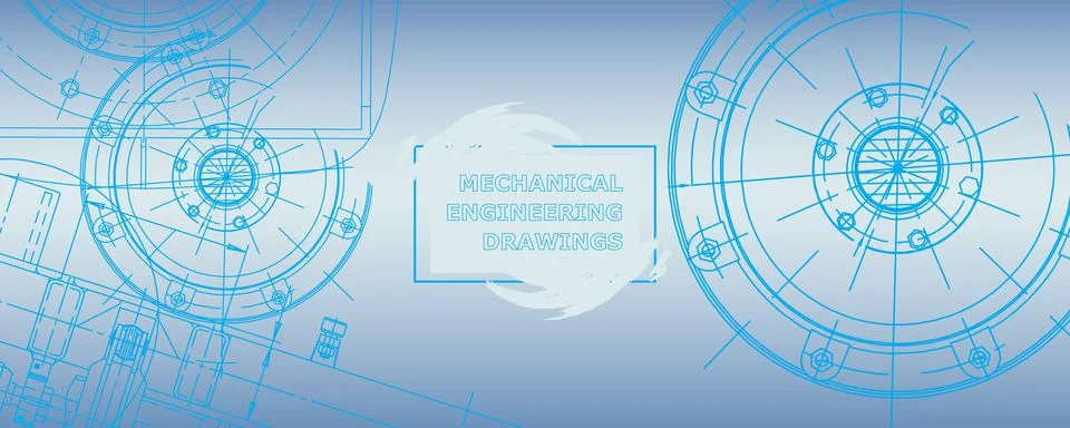 Mechanical engineering drawing. Abstract drawing Stock Illustration