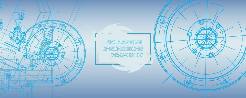 Mechanical engineering drawing. Abstract drawing Illustrazione stock
