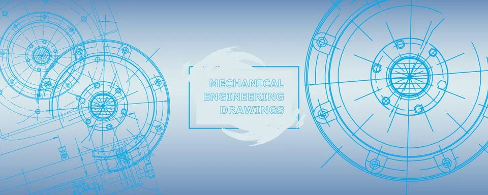 Mechanical engineering drawing. Abstract drawing Illustrazione stock