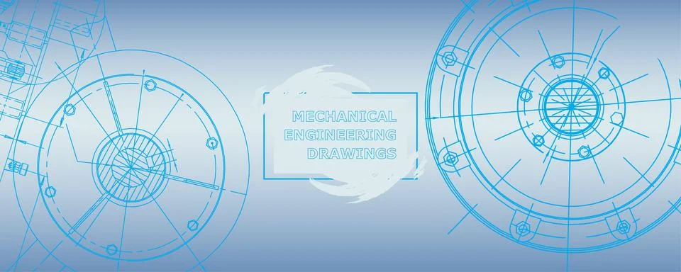 Mechanical engineering drawing. Abstract drawing Illustrazione stock