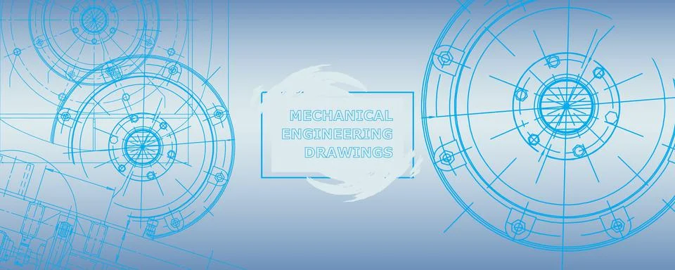 Mechanical engineering drawing. Abstract drawing Illustrazione stock