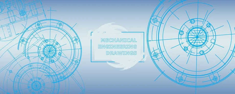 Mechanical engineering drawing. Abstract drawing Stock Illustration