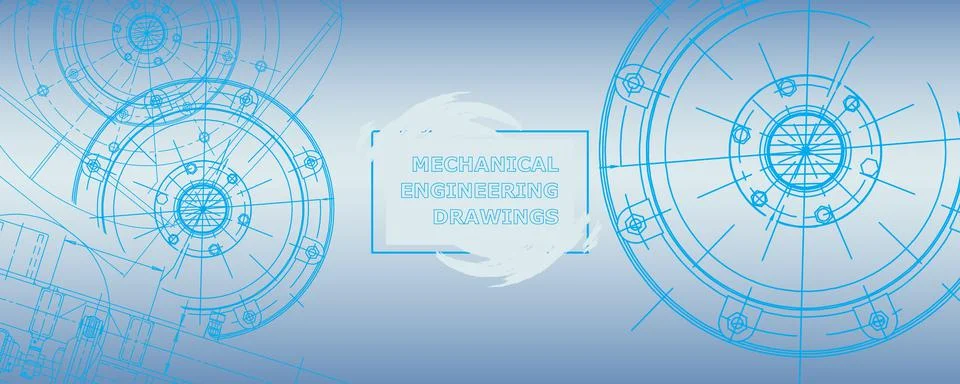 Mechanical engineering drawing. Abstract drawing Illustrazione stock