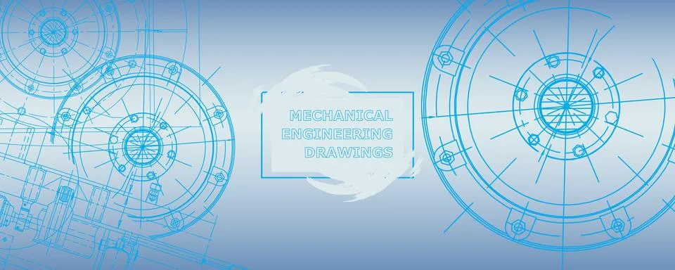 Mechanical engineering drawing. Abstract drawing Stock Illustration
