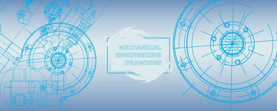 Mechanical engineering drawing. Abstract drawing Illustrazione stock