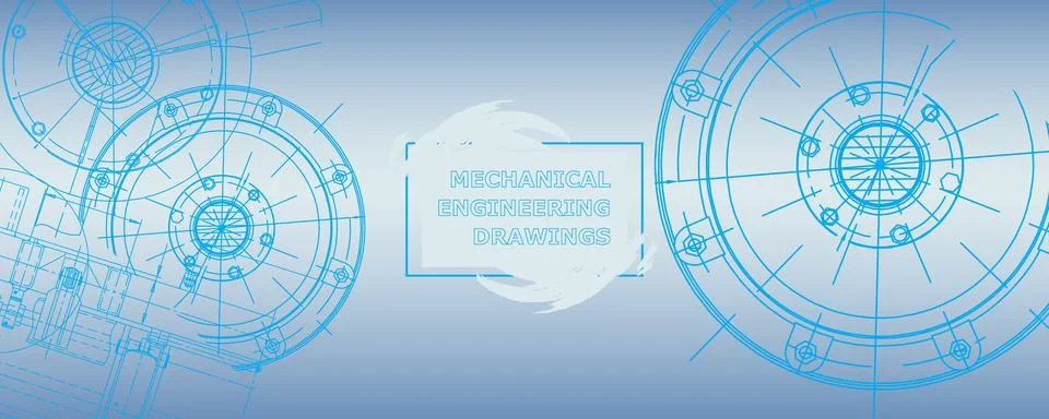 Mechanical engineering drawing. Abstract drawing Illustrazione stock