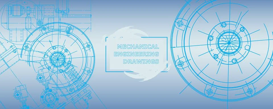 Mechanical engineering drawing. Abstract drawing Stock Illustration