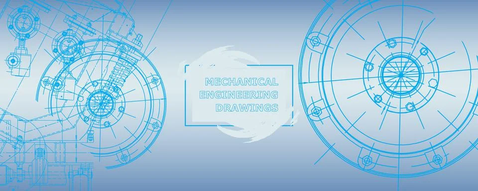 Mechanical engineering drawing. Abstract drawing Stock Illustration