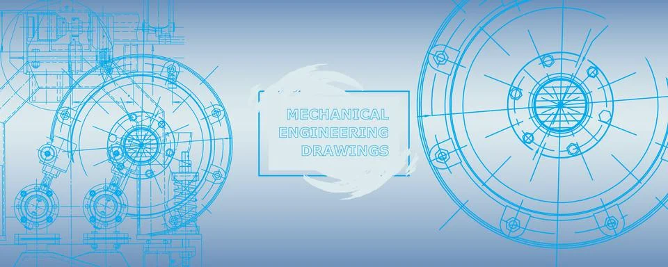 Mechanical engineering drawing. Abstract drawing Illustrazione stock