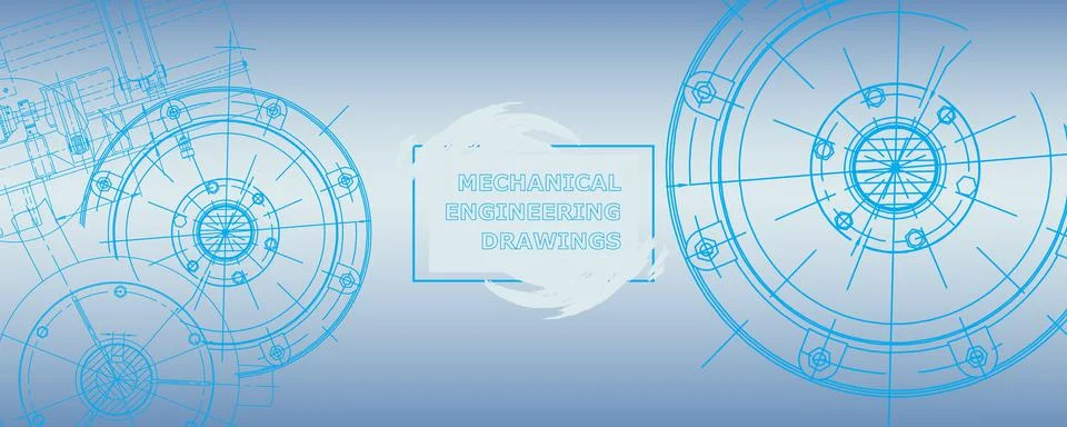 Mechanical engineering drawing. Abstract drawing Illustrazione stock