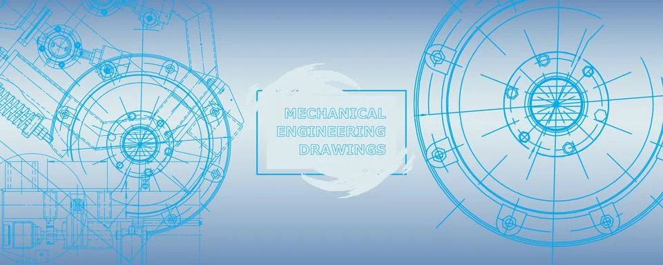 Mechanical engineering drawing. Abstract drawing Illustrazione stock
