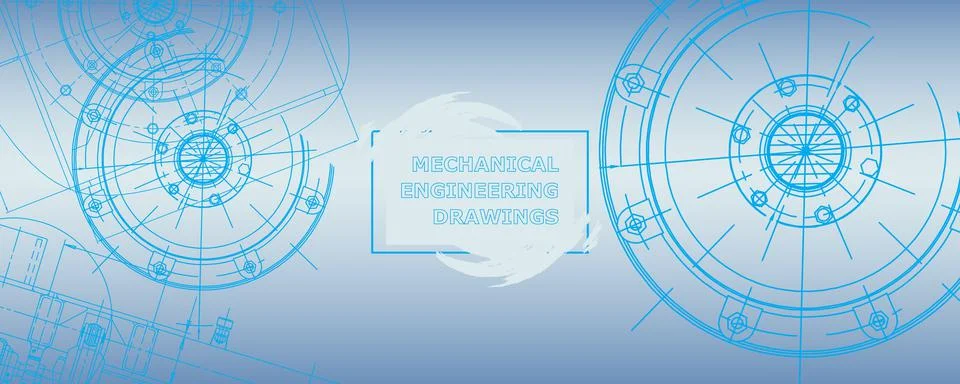 Mechanical engineering drawing. Abstract drawing Stock Illustration