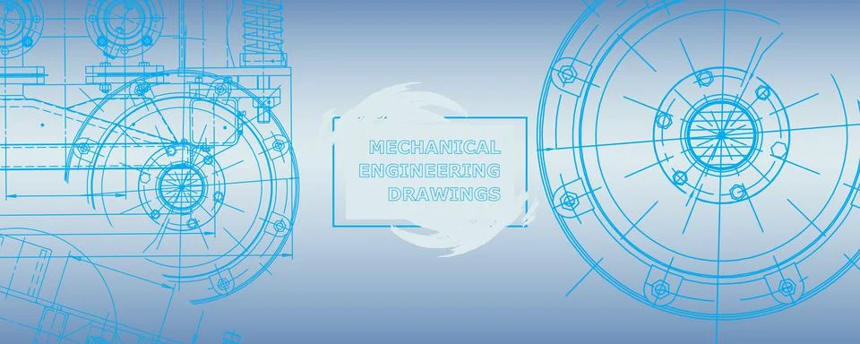 Mechanical engineering drawing. Abstract drawing Illustrazione stock