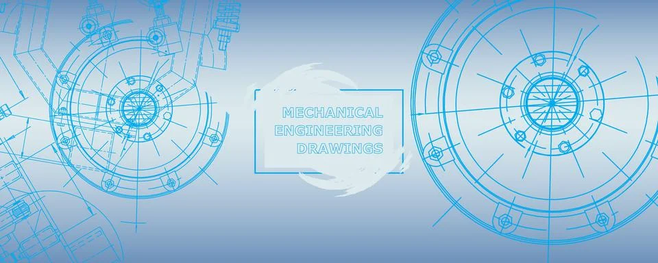 Mechanical engineering drawing. Abstract drawing Illustrazione stock