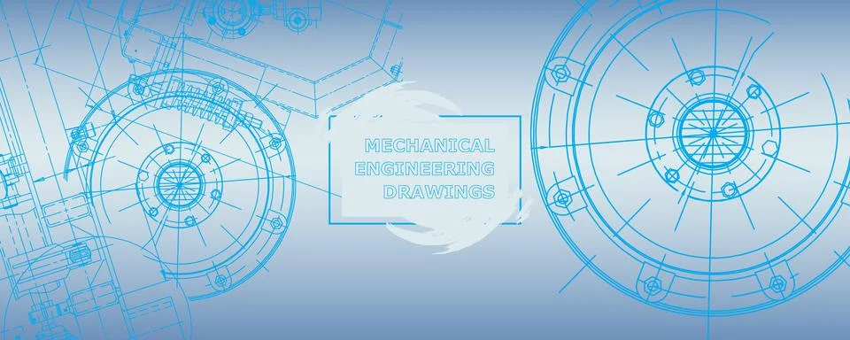 Mechanical engineering drawing. Abstract drawing Illustrazione stock