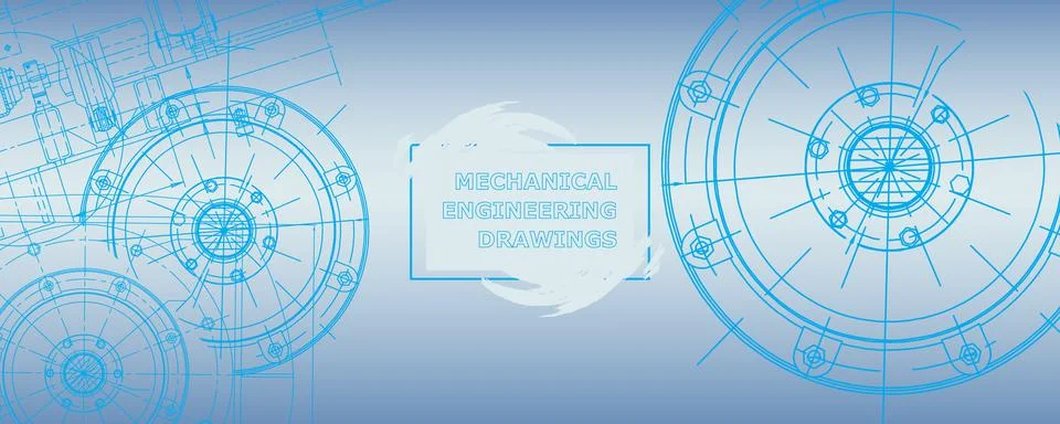 Mechanical engineering drawing. Abstract drawing Illustrazione stock