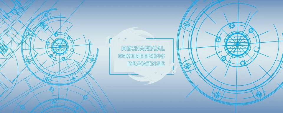Mechanical engineering drawing. Abstract drawing Illustrazione stock