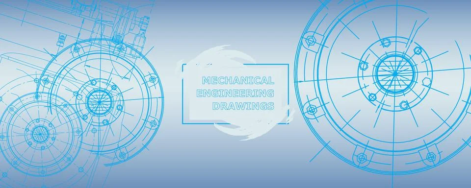 Mechanical engineering drawing. Abstract drawing Illustrazione stock