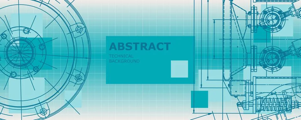Mechanical engineering drawing. Abstract drawing Illustrazione stock