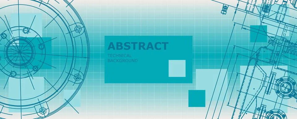 Mechanical engineering drawing. Abstract drawing Illustrazione stock