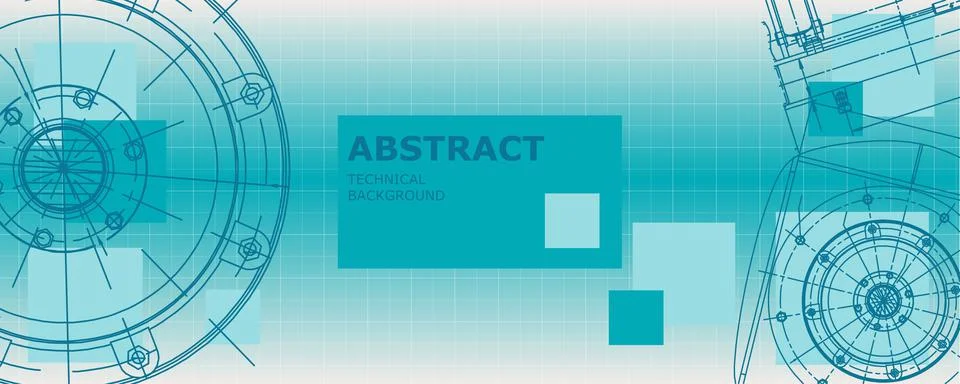 Mechanical engineering drawing. Abstract drawing Stock Illustration