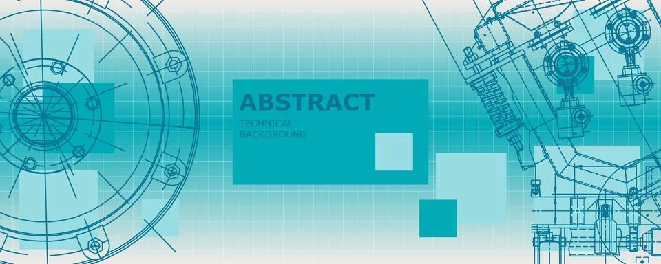 Mechanical engineering drawing. Abstract drawing Illustrazione stock