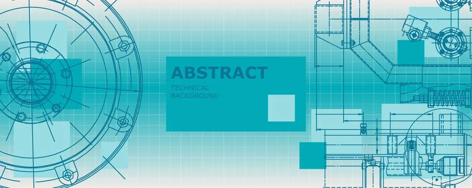 Mechanical engineering drawing. Abstract drawing Illustrazione stock