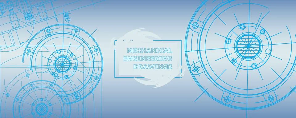 Mechanical engineering drawing. Abstract drawing Stock Illustration