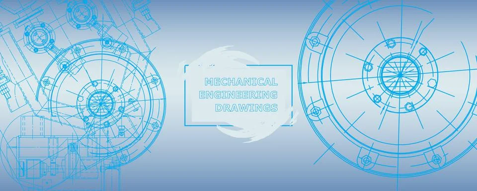 Mechanical engineering drawing. Abstract drawing Illustrazione stock