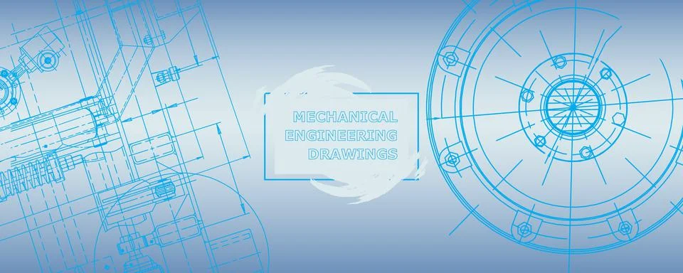 Mechanical engineering drawing. Abstract drawing 스톡 일러스트