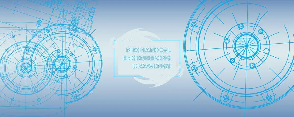 Mechanical engineering drawing. Abstract drawing Illustrazione stock