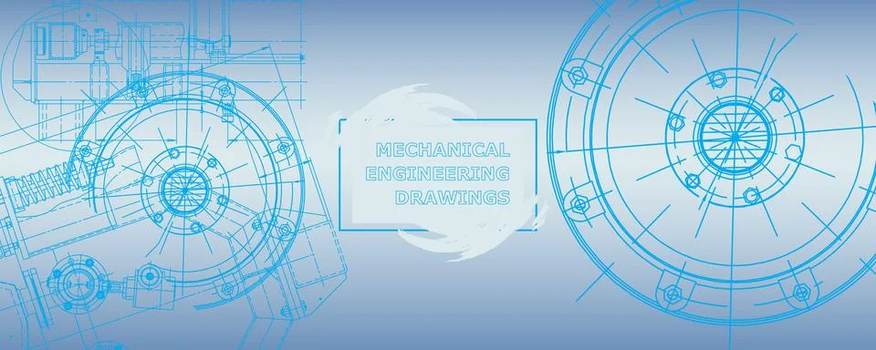 Mechanical engineering drawing. Abstract drawing Stock Illustration