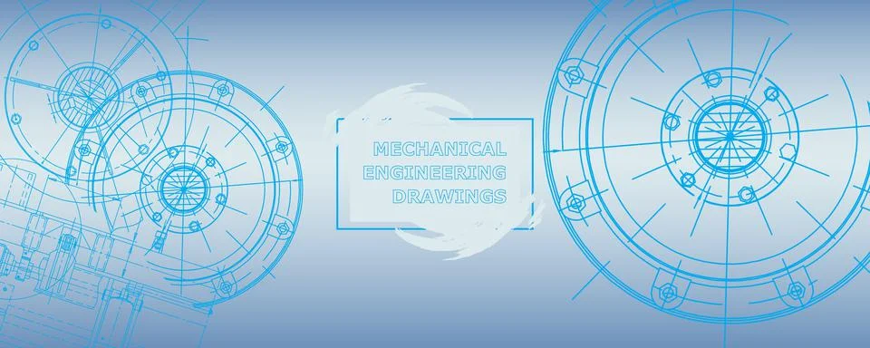 Mechanical engineering drawing. Abstract drawing Illustrazione stock