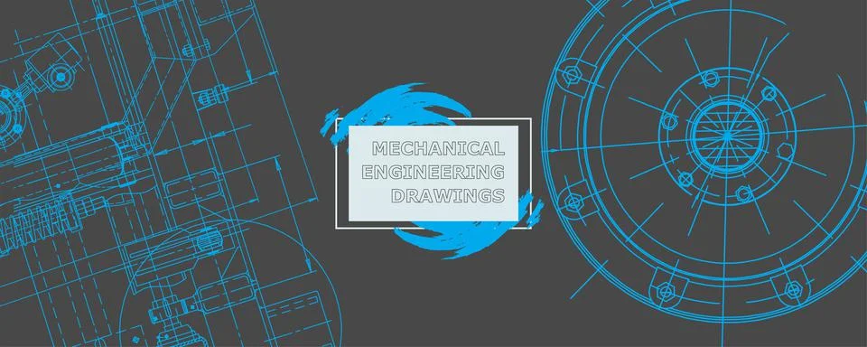 Mechanical engineering drawing. Abstract drawing Illustrazione stock