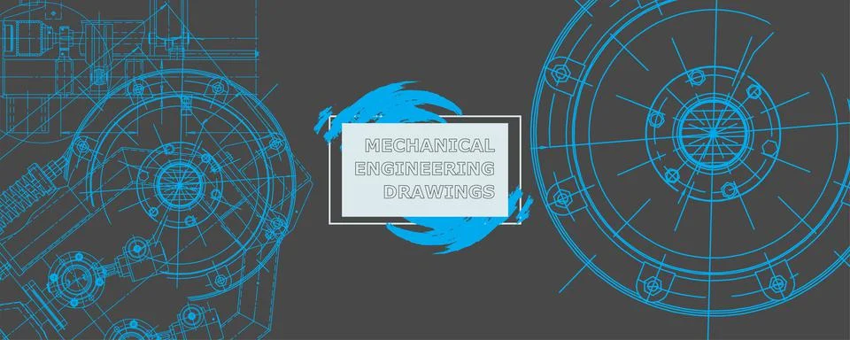 Mechanical engineering drawing. Abstract drawing Illustrazione stock