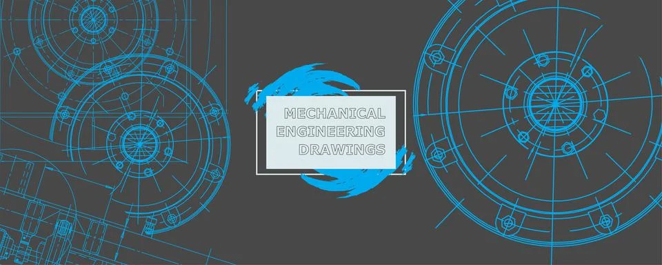 Mechanical engineering drawing. Abstract drawing Illustrazione stock