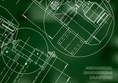 Mechanical Engineering drawing. Blueprints. Mechanics. Cover Illustrazione stock