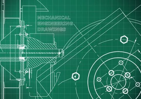 Mechanical Engineering drawing. Blueprints. Mechanics. Cover Illustrazione stock