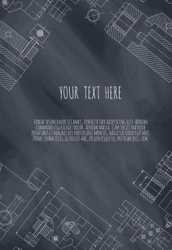 Mechanical Engineering drawing. Engineering Drawing Background. Vector Stock Illustration