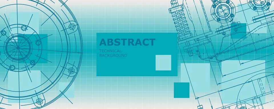 Mechanical engineering drawing. Engineering technological wallpaper Stock Illustration