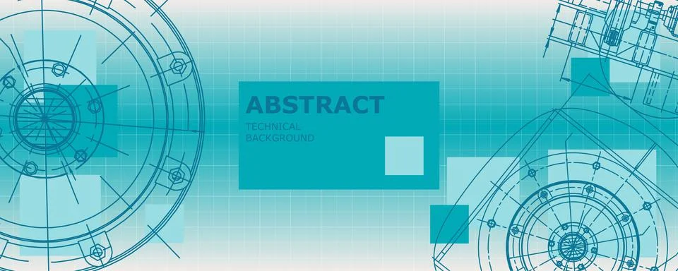 Mechanical engineering drawing. Engineering technological wallpaper Stock Illustration