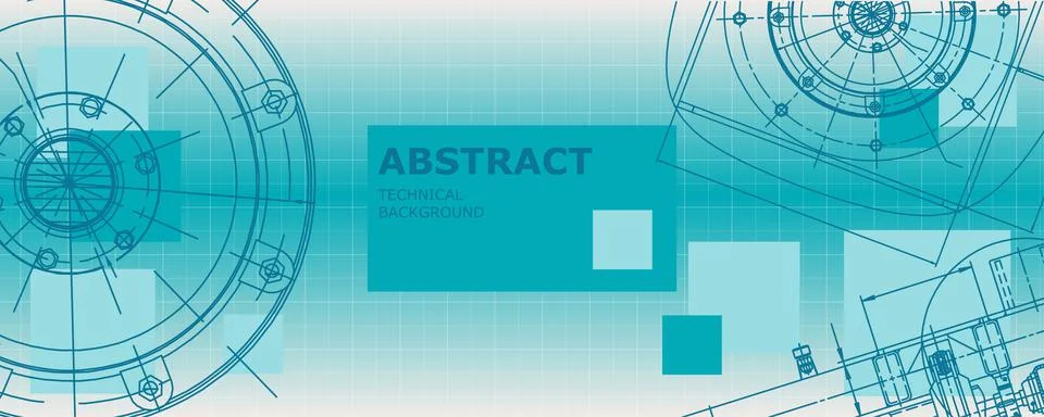 Mechanical engineering drawing. Engineering technological wallpaper Illustrazione stock